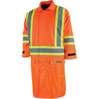 Imperm&eacute;able long avec capuchon amovible, Nylon/PVC, 5T-Grand, Orange haute visibilit&eacute; - 10/4-Job 87-WC-72-OR-5X