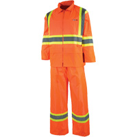 V&ecirc;tement imperm&eacute;able &eacute;tanche, Nylon/PVC, Moyen, Orange haute visibilit&eacute; - 10/4-Job 87-R-88-0R-M