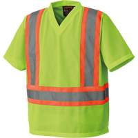 5993P T-shirt de s&eacute;curit&eacute; en maille, Polyester, Petit, Jaune lime haute visibilit&eacute; - Pioneer V1050460-S