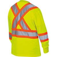6969 Women's Bird's-Eye Long-Sleeved Safety Shirt, Polyester, Medium, High Visibility Lime-Yellow - Pioneer V1052860-M
