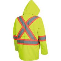 5628 The Rock  Waterproof Safety Jacket, Polyester/Polyurethane, High Visibility Lime-Yellow, Small - Pioneer V1081360-S