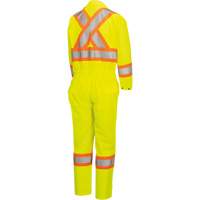 5999AW Women's High-Visibility Traffic Safety Coveralls, X-Large, High Visibility Lime-Yellow - Pioneer V1071161-XL
