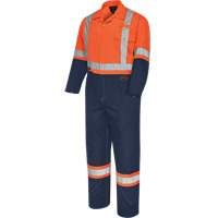 5514BB Combinaison de s&eacute;curit&eacute; 2 tons avec fermeture &agrave; glissi&egrave;re, 36, Orange haute visibilit&eacute;/Bleu marin - Pioneer V2022510-36