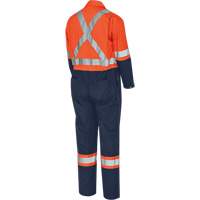 5514BBT 2-Tone Safety Coveralls with Zipper Closure, 62 (Tall), High Visibility Orange/Navy Blue - Pioneer V202251T-62