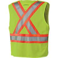 6936 5-Point Tear-Away Safety Vest, High Visibility Lime-Yellow, X-Small, Polyester - Pioneer V1021260-XS