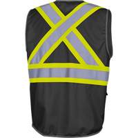 6959BK Veste de s&eacute;curit&eacute; haute visibilit&eacute; en tricot chaîne avec fermeture &agrave; glissi&egrave;re, Noir, T-petit, Polyester - Pioneer V1023870-XS