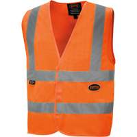 6885 Veste de s&eacute;curit&eacute; haute visibilit&eacute; en tricot chaîne, Orange haute visibilit&eacute;, Petit, Polyester - Pioneer V1031050-S