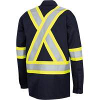 7742SF Chemise de s&eacute;curit&eacute; haute visibilit&eacute; r&eacute;sistant aux arcs &eacute;lectriques 88/12 FR-Tech, Petit, Bleu marin - Pioneer V2541440-S
