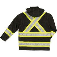 Manteau de s&eacute;curit&eacute; imperm&eacute;able en tissu ind&eacute;chirable Ripstop, Polyester, T-petit, Noir - Tough Duck S37211-BLACK-XS