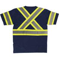 Chemise de s&eacute;curit&eacute; &agrave; manches courtes, Coton, T-petit, Bleu marin - Tough Duck ST111-NAVY-XS