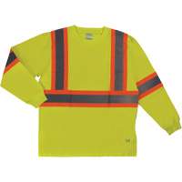 T-shirt de s&eacute;curit&eacute; &agrave; manches longues, Coton, T-petit, Jaune lime haute visibilit&eacute; - Tough Duck ST211-YELLW-XS