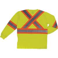 T-shirt de s&eacute;curit&eacute; &agrave; manches longues, Coton, T-petit, Jaune lime haute visibilit&eacute; - Tough Duck ST211-YELLW-XS