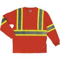 T-shirt de s&eacute;curit&eacute; &agrave; manches longues, Coton, T-petit, Orange haute visibilit&eacute; - Tough Duck ST211-ORG-XS