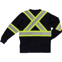 Long Sleeve Safety T-Shirt, Cotton, Small, Black - Tough Duck ST211-BLACK-S