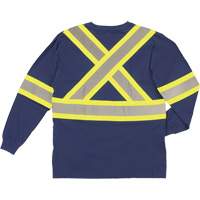 T-shirt de s&eacute;curit&eacute; &agrave; manches longues, Coton, T-petit, Bleu marin - Tough Duck ST211-NAVY-XS