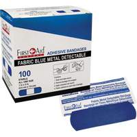 Bandages, Rectangular/Square, 3", Fabric Metal Detectable, Sterile - First Aid Central 500013