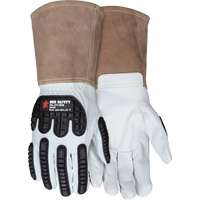 Gants en cuir pour le soudage, T-Grand, Paume en Ch&egrave;vre, Poignet Manchette - Mcr Safety 48406XL