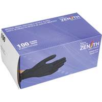 Gants d'examen de poids lourd &agrave; prise tactile, T-Grand, Nitrile, 8 mils, Sans poudre, Noir, Classe 2 - Produits de sécurité Zenith 