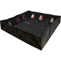IBX Wall Pop-Up Berm, 1077 US gal. Capacity, 12' W x 12' L x 12" H, Snap-Up Bracket - Zenith Safety Products 