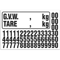 Trousse de num&eacute;rotation de la masse brute du v&eacute;hicule (MBV) pour camion, Num&eacute;ros/lettres/ponctuation assortis, Noir -  