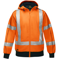 Bisley&reg; X-Back Full Zip Hooded Sweatshirt with Sherpa Lining, Small, High Visibility Orange - PIP Global Safety PC323M6988X-OR/S