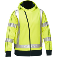 Bisley&reg; X-Back Women's Contoured Full Zip Hooded Sweatshirt with Sherpa Lining, Small, High Visibility Lime-Yellow - PIP Global Safety PC323W6819X-LY/S
