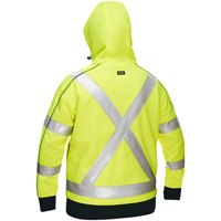 Bisley&reg; X-Back Women's Contoured Full Zip Hooded Sweatshirt with Sherpa Lining, Small, High Visibility Lime-Yellow - PIP Global Safety PC323W6819X-LY/S