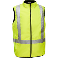 Veste bouffante r&eacute;versible avec X au dos Bisley, Jaune lime haute visibilit&eacute;, Petit, Polyester - PIP Global Safety PC332M0330X-LY/S
