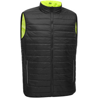 Veste bouffante r&eacute;versible avec X au dos Bisley, Jaune lime haute visibilit&eacute;, Petit, Polyester - PIP Global Safety PC332M0330X-LY/S