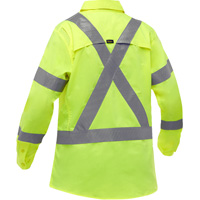 Bisley&reg; X-Back Women's Long Sleeve Work Shirt with X-Airflow, Poly-Cotton, Small, High Visibility Lime-Yellow - PIP Global Safety PC313W6490X-LY/S
