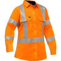 Bisley&reg; X-Back Women's Long Sleeve Work Shirt with X-Airflow, Poly-Cotton, Small, High Visibility Orange - PIP Global Safety PC313W6490X-OR/S