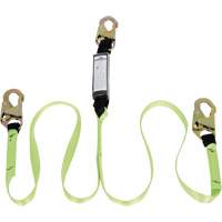 SA-54000-6 Shock Absorbing Lanyard, 6', Snap Hook Center, Snap Hook Leg Ends, Polyester - Peakworks V8104806