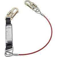 SA-5500-4 Shock Absorbing Lanyard, 4', Snap Hook Center, Snap Hook Leg Ends, Galvanized Steel - Peakworks V8108604