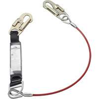 SA-5500-6 Shock Absorbing Lanyard, 6', Snap Hook Center, Snap Hook Leg Ends, Galvanized Steel - Peakworks V8108606