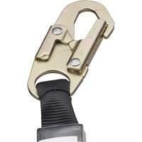 SA-5502-6 Shock Absorbing Lanyard, 6', Form Hook Center, Snap Hook Leg Ends, Galvanized Steel - Peakworks V8108626