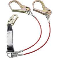SA-55522-4 PVC-Coated Shock Absorbing Lanyard, 4', Form Hook Center, Snap Hook Leg Ends, Galvanized Steel - Peakworks V8108824