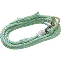 VL-1115-25 Cordage de s&eacute;curit&eacute; vertical avec mousqueton d'ancrage &agrave; une extr&eacute;mit&eacute; & &eacute;clisse dorsale d'extr&eacute;mit&eacute; &agrave; la traîne, Copolym&egrave;re - Peakworks V84013025