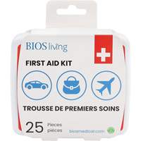 25-Piece Home & Travel First Aid Kit, Plastic B - BIOS FA201