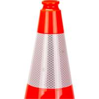 C&ocirc;ne de signalisation de premi&egrave;re qualit&eacute;, 18", Orange, Bande(s) r&eacute;fl&eacute;chissante(s) 6" - Produits de sécurité Zenith 