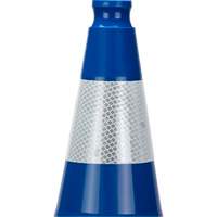 C&ocirc;ne de signalisation de premi&egrave;re qualit&eacute;, 28", Bleu, Bande(s) r&eacute;fl&eacute;chissante(s) 4" - Produits de sécurité Zenith 