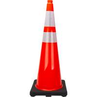 C&ocirc;ne de signalisation de premi&egrave;re qualit&eacute;, 36", Orange, Bande(s) r&eacute;fl&eacute;chissante(s) 4" & 6" - Produits de sécurité Zenith 