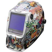 VIKING 3350 Hot Rodders Welding Helmet, 3.74" L x 3.34" W View Area, 5 - 13 Shade Range - Lincoln Electric K4440-4