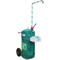 Douche d'urgence isol&eacute;e, mobile et autonome avec douche oculaire et faciale, Capacit&eacute; 30 gal., Conformit&eacute; Aucune - Hughes J40K45G