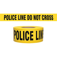 "Police Line Do Not Cross" Contractor-Grade Barricade Tape, English, 3" W x 1000' L, 2 mils, Black on Yellow - Incom Top Tape & Label BT1048
