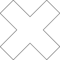 Formes pour le marquage des planchers, Croix, 9,5" lo x 3,5" la, Blanc, Vinyle -  