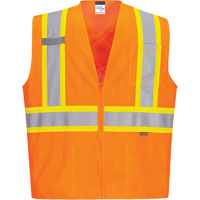 Veste de s&eacute;curit&eacute; &agrave; bandes contrastantes, Orange haute visibilit&eacute;, Petit, Polyester - IFR Workwear CA101ORRS