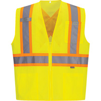 Veste de s&eacute;curit&eacute; &agrave; bandes contrastantes, Jaune lime haute visibilit&eacute;, Petit, Polyester - IFR Workwear CA101YERS