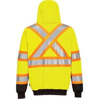 Contrast-Striped Safety Hoodie, Small, Black/High Visibility Lime-Yellow - IFR Workwear CA170YERS