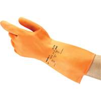 ALPHATEC&reg; 87-320 Gloves, Size 8, 11.8" L, Rubber Latex, Flock-Lined Inner Lining, 18-mil - Ansell 87320080