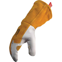 Gants de soudeur TIG/MIG de premi&egrave;re qualit&eacute; avec dos en cuir de vache refendue isol&eacute;es et ignifug&eacute;s Caiman, Cuir fleur de ch&egrave;vre, Taille T-Grand - PIP Global Safety GP1868/XL